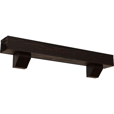 Kit W/ Ashford Corbels, Premium Hickory, 8H  X 12D X 48W Sandblasted Faux Wood Fireplace ManteL